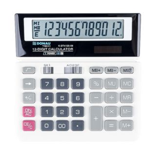 Kalkulator biurowy Donau Tech, 147x154 mm, wyświetlacz 12 cyfr biały