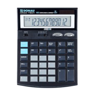 Kalkulator biurowy Donau Tech DT4123-01, 142x186 mm, wyświetlacz 12 cyfr czarny