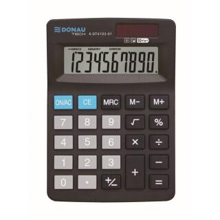 Kalkulator biurowy Donau Tech K-DT4103-01, 127 x 88 mm, wyświetlacz 10 cyfr czarny