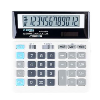 Kalkulator biurowy Donau Tech K-DT4126-09, 147x154 mm, wyświetlacz 12 cyfr biały