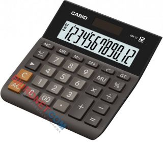 Kalkulator Casio MH-12BK-S, podwójne zasilanie 12 cyfr