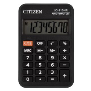 Kalkulator kieszonkowy Citizen LC110NR, 58x88 mm, wyświetlacz 8 cyfr czarny