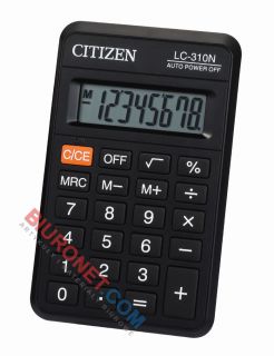 Kalkulator kieszonkowy Citizen LC310N 114 x 69 mm, czarny 8 cyfr