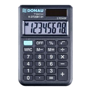 Kalkulator kieszonkowy DONAU TECH DT2081-01,  90x60x11mm czarny