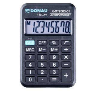 Kalkulator kieszonkowy Donau Tech DT2083-01, 56x89 mm, wyświetlacz 8 cyfr czarny
