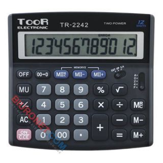 Kalkulator Toor TR-2242, dwa źródła zasilania 12 cyfr