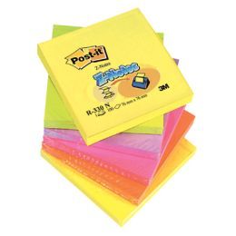 Karteczki harmonijkowe Post-it Z-Notes 76 x 76 mm, komplet 6 bloczków po 100 kartek neonowe