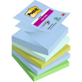 Karteczki harmonijkowe Post-it Z-Notes Super sticky 76x76 mm zestaw bloczków samoprzylepnych 5 x 90 kartek