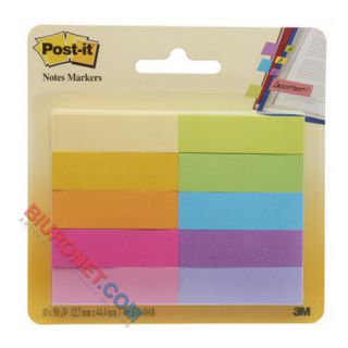 Karteczki indeksujące Post-it 12,7 x 44,4 mm, papierowe zakładki, 500 sztuk 10 kolorów