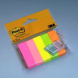 Karteczki indeksujące Post-it 15 x 50 mm, papierowe zakładki, 500 sztuk 5 kolorów