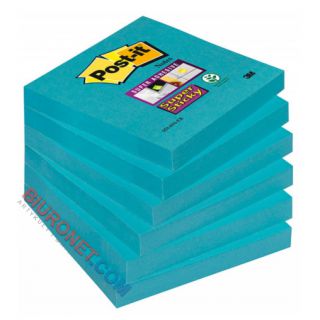 Karteczki Post-it Super Sticky 76x76 mm, bloczek 90 kartek elektryczny błękit