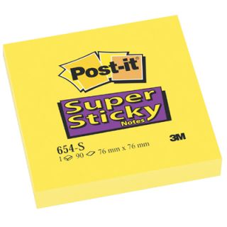 Karteczki Post-it Super Sticky, bloczek 90 kartek 76 x 76 mm