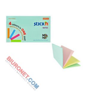 Karteczki przylepne 76 x 127 mm, Stick'n Magic Pads,100 kartek w czterech kolorach mix pastel