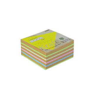 Karteczki przylepne Stick'n Notes Kraft Cube 76x76 mm, kostka 400 kartek 5 kolorów