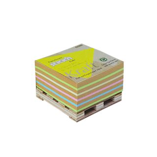 Karteczki przylepne Stick'n Notes Kraft Cube 76x76 mm, kostka 400 kartek na mini palecie 5 kolorów
