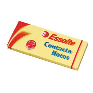 Karteczki samoprzylepne Esselte Contacta, bloczek 100 kartek, kolor żółty 3 bloczki 38 x 51 mm