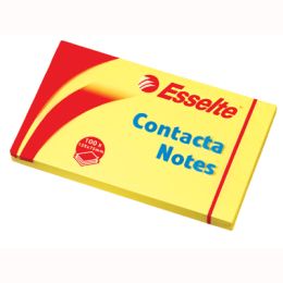 Karteczki samoprzylepne Esselte Contacta, bloczek 100 kartek, kolor żółty 75 x 125 mm