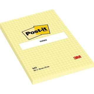 Karteczki samoprzylepne Post-it 102 x 152 mm, żółty bloczek w kratkę 1 x 100 kartek