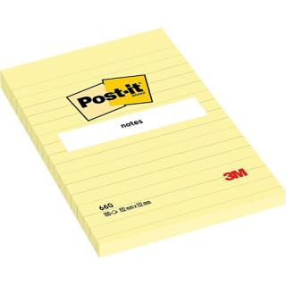 Karteczki samoprzylepne Post-it 102 x 152 mm, żółty bloczek w linie 1 x 100 kartek