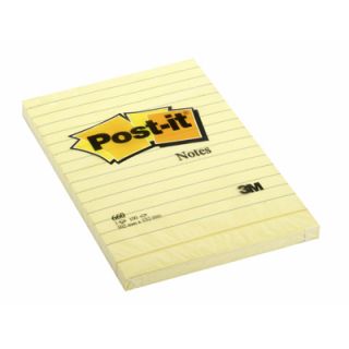 Karteczki samoprzylepne Post-it 102x152 mm, żółty bloczek w linie 1 x 100 kartek