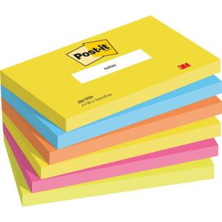 Karteczki samoprzylepne Post-it 76 x 127 mm, kolekcja Energetic, 4 kolory bloczków 6 x 100 kartek