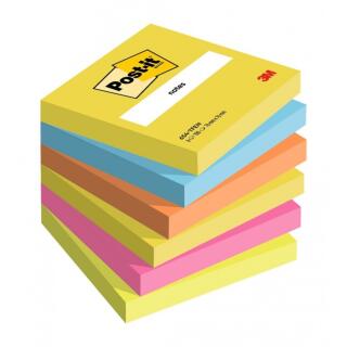 Karteczki samoprzylepne Post-it 76 x 76 mm, kolekcja Energetic, 5 kolorów bloczków 6 x 100 kartek