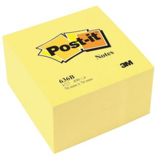 Karteczki samoprzylepne Post-it 76x76 mm, kostka 450 kartek żółta