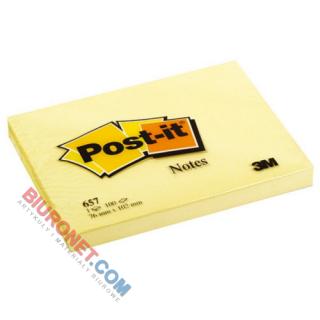Karteczki samoprzylepne Post-it, bloczek 100 kartek, żółte 76 x 102 mm