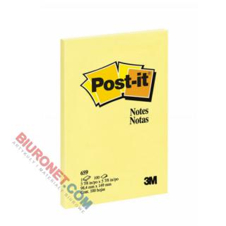 Karteczki samoprzylepne Post-it, bloczek 100 kartek, żółte 102 x 152 mm