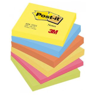 Karteczki samoprzylepne Post-it paleta Energetyczna 76x76 mm, komplet bloczków 6 x 100 kartek