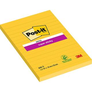 Karteczki samoprzylepne Post-it Super Sticky 102 x 152 mm, żółty bloczek w linie 1 x 75 kartek