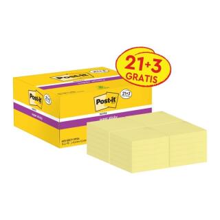 Karteczki samoprzylepne Post-it Super Sticky 47,6 x 47,6 mm, żółte bloczki 24 x 90 kartek