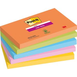 Karteczki samoprzylepne Post-it Super Sticky 76 x 127 mm, kolekcja Boost, 5 kolorów bloczków 5 x 90 kartek