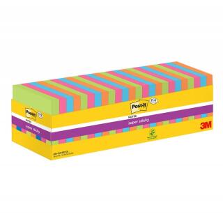 Karteczki samoprzylepne Post-it Super Sticky 76 x 76 mm, 4 kolory bloczków 24 x 90 kartek