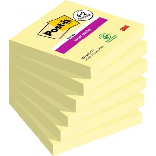 Karteczki samoprzylepne Post-it Super Sticky 76 x 76 mm, żółte bloczki 6 x 90 kartek