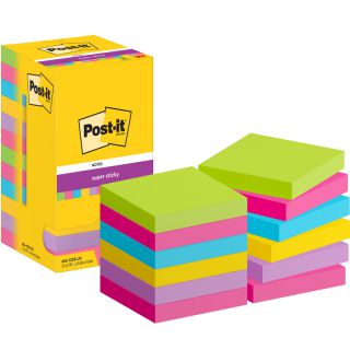 Karteczki samoprzylepne Post-it Super Sticky 76x76 mm, komplet 12 bloczków po 90 kartek 76 x 76 mm