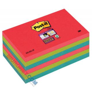 Karteczki samoprzylepne Post-it Super Sticky Bora Bora 76x127 mm, komplet bloczków 6 x 90 kartek