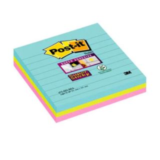 Karteczki samoprzylepne Post-it Super Sticky Miami 101x101 mm, zestaw pastelowych bloczków w linie 3 x 70 kartek