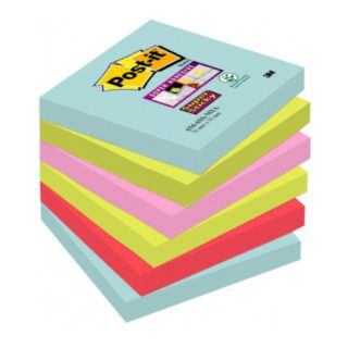 Karteczki samoprzylepne Post-it Super Sticky Miami 76x76 mm, komplet bloczków 6 x 90 kartek