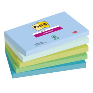Karteczki samoprzylepne Post-it Super Sticky Oasis 76x127 mm, zestaw bloczków 5 x 90 kartek