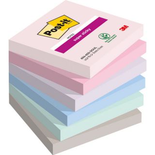Karteczki samoprzylepne Post-it Super Sticky Soulful 76x76 mm, zestaw bloczków w linie 6 x 90 kartek