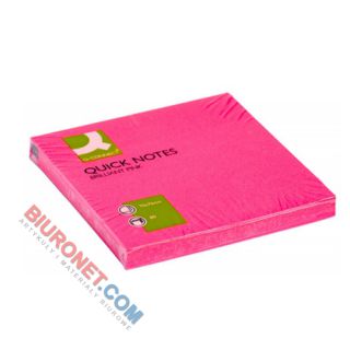 Karteczki samoprzylepne Q-Connect, bloczek 80 kartek, 76 x 76 mm różowy