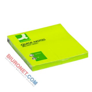 Karteczki samoprzylepne Q-Connect, bloczek 80 kartek, 76 x 76 mm zielony