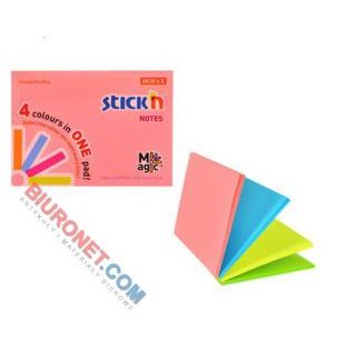 Karteczki samoprzylepne Skick'n Magic Pad 76x101 mm, 4 neonowe kolory 4 x 25 kartek