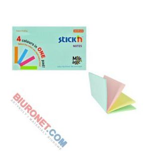 Karteczki samoprzylepne Skick'n Magic Pad 76x127 mm, 4 pastelowe kolory 4 x 25 kartek