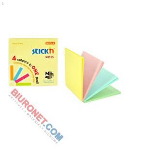 Karteczki samoprzylepne Skick'n Magic Pad 76x76 mm, 4 pastelowe kolory 4 x 25 kartek