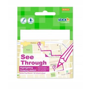 Karteczki samoprzylepne Skick'n See Through 76x76 mm, transparentne 1 x 50 kartek