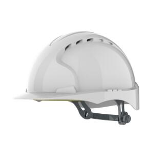 Kask ochronny przemysłowy JSP EVO2 Comfort Plus, hełm wentylowany, regulacja obwodu biały