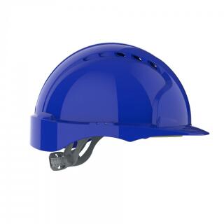 Kask ochronny przemysłowy JSP EVO2 Comfort Plus, hełm wentylowany, regulacja obwodu niebieski