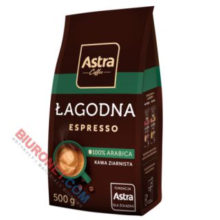 Kawa Astra Łagodna Espresso 100% Arabica, ziarnista 500 g